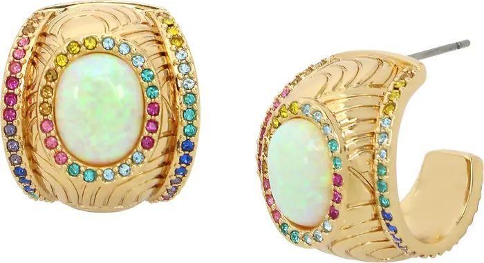 Kurt Geiger London Southbank Imitation Opal Hoop Earrings | Nordstrom | Nordstrom