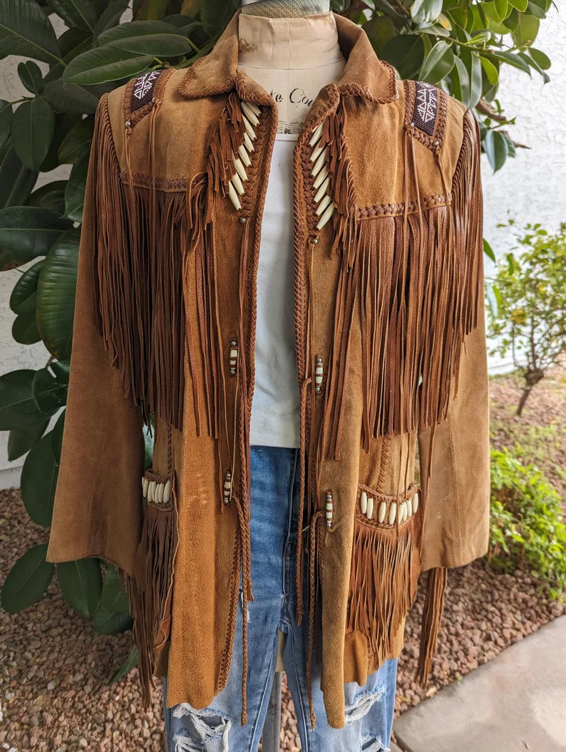Vintage Suede fringe jacket | Etsy (Global)