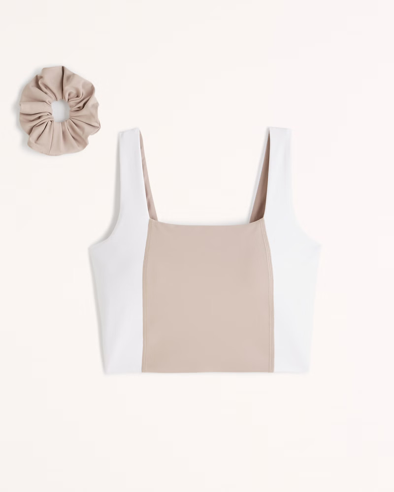 YPB sculptLUX Curve Love Squareneck Slim Tank | Abercrombie & Fitch (US)