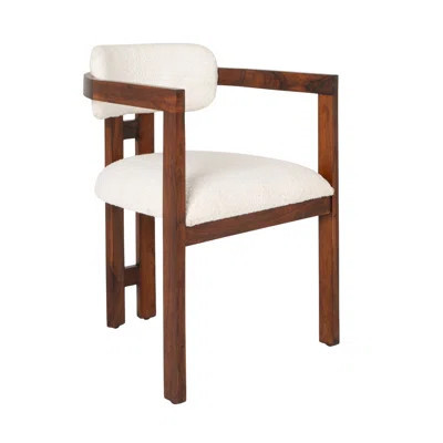 Acacia Wood Dining Chair With Boucle | Wayfair North America