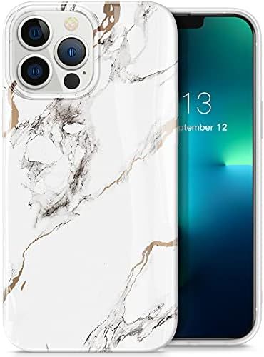 GVIEWIN Case Compatible with iPhone 13 Pro Max 6.7 Inch 2021, Ultra Slim Thin Glossy Marble Styli... | Amazon (US)