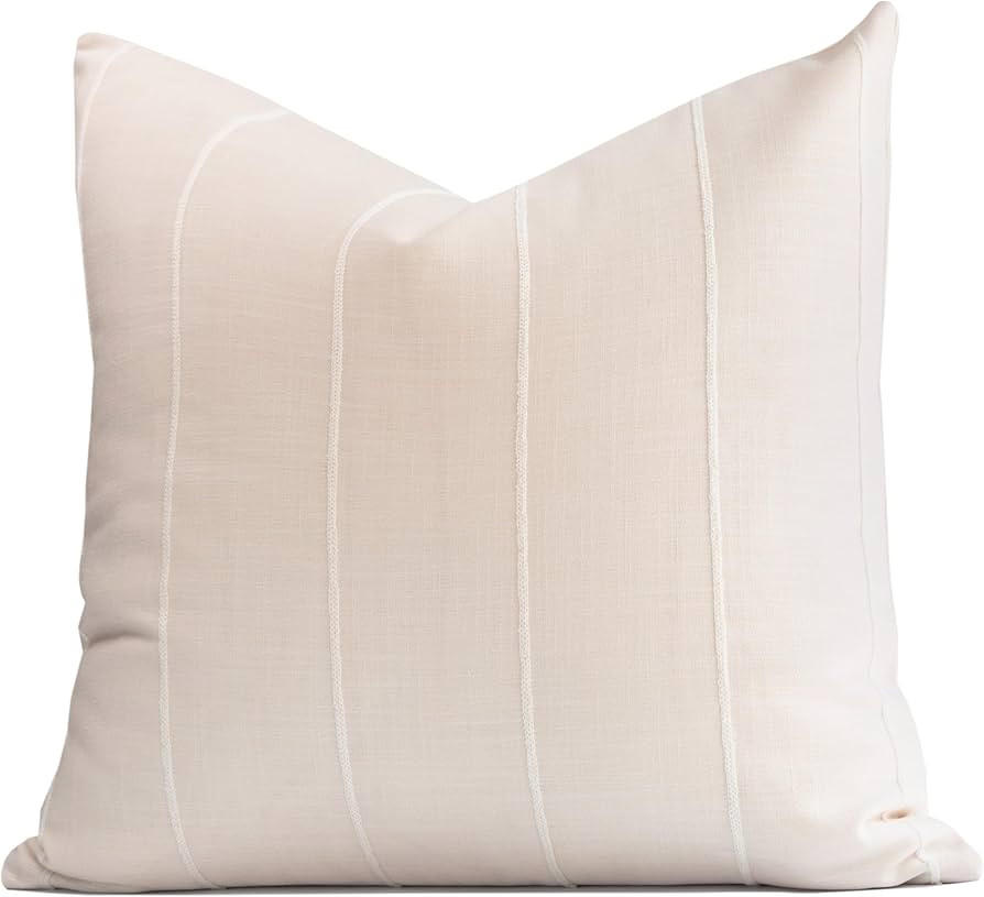 Crumbs Home Modern Farmhouse Fall Linen Indoor Outdoor Throw Pillow Cover Only, 22"x22" Water Rep... | Amazon (US)