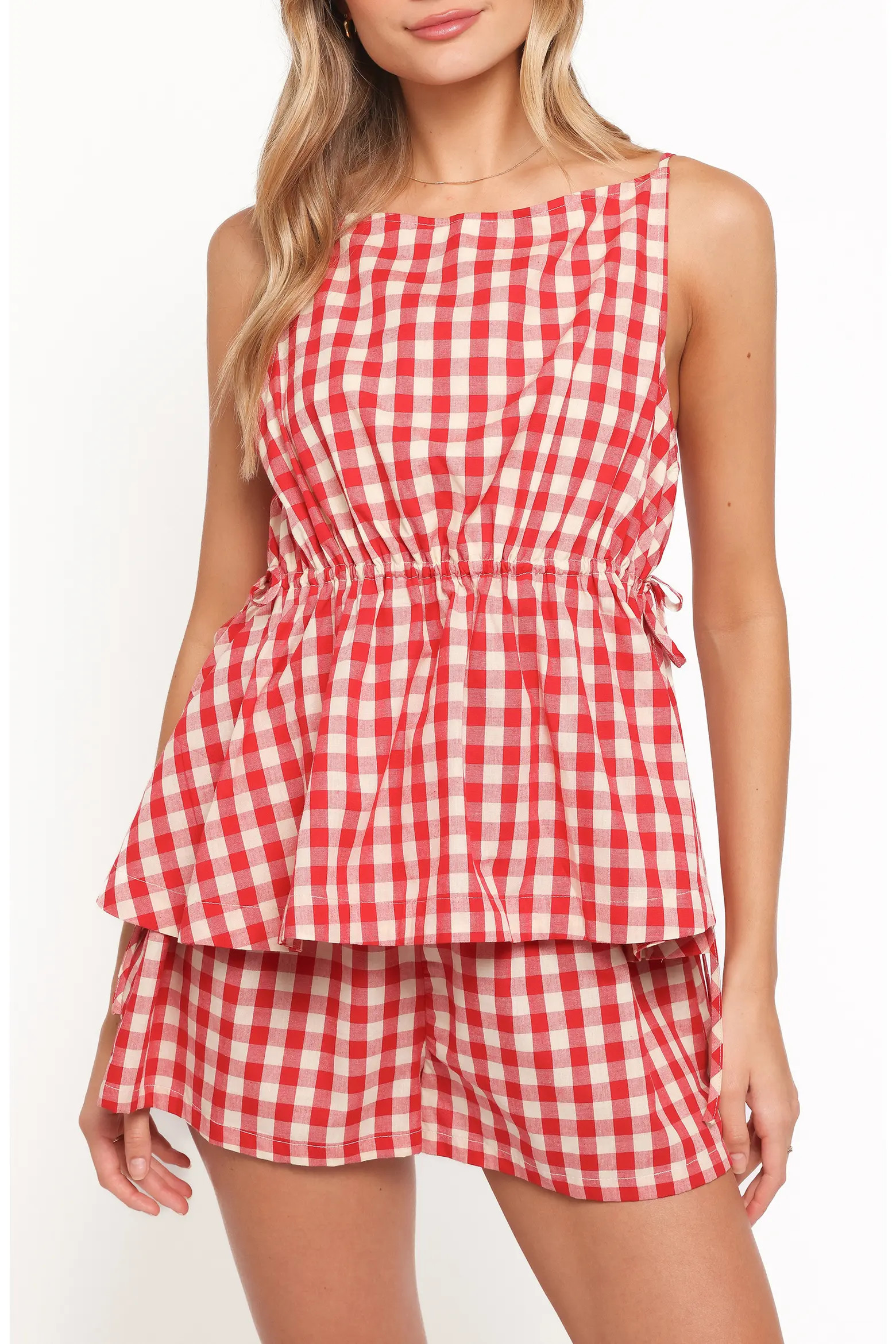 Rory Gingham Cotton Peplum Tank (Women) | Nordstrom | Nordstrom