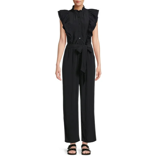 The Get Women's Eyelet Ruffle Jumpsuit - Walmart.com | Walmart (US)