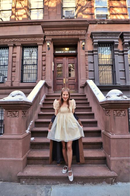 Birthday outfit - tulle mini dress and mesh Pearl ballet flats