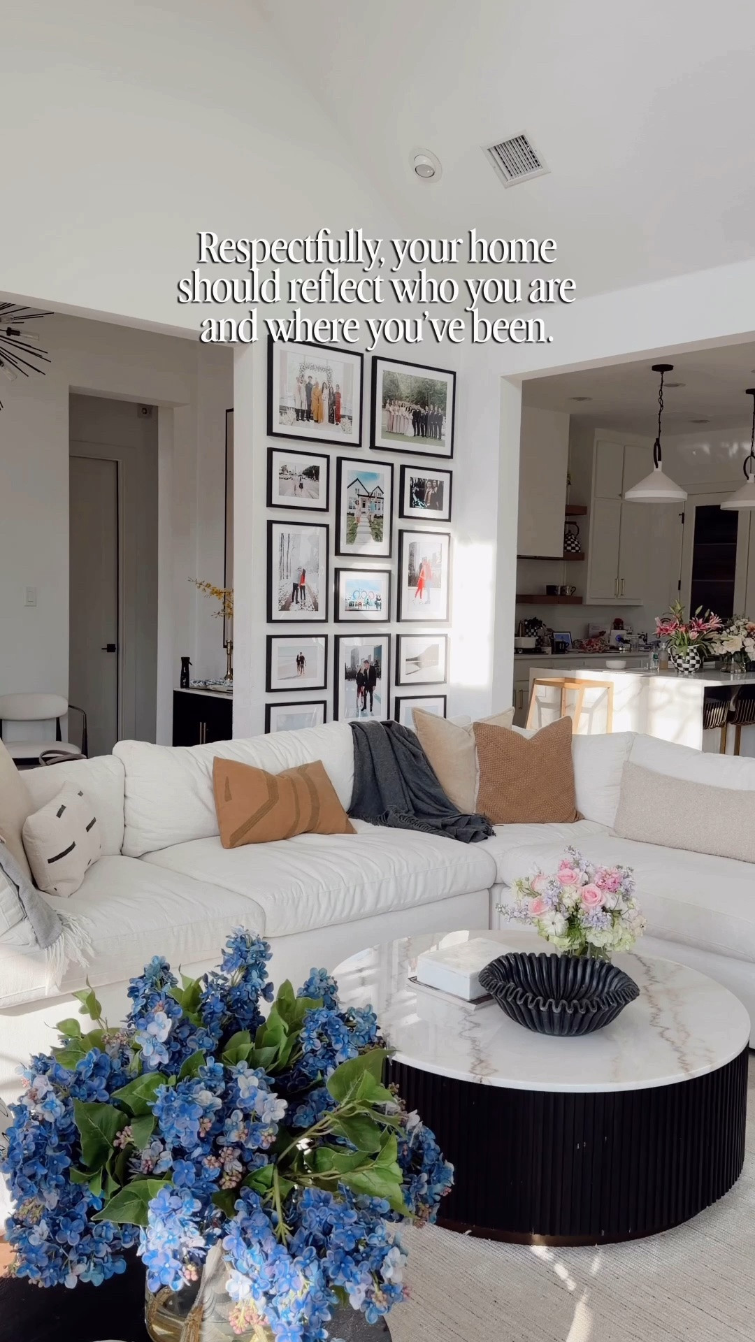 The gallery wall of my dreams! This was a custom design from Framebridge but am linking a very similar off-the-rack option that is floor to ceiling like ours. Head to my blog, colorandchic.com and search gallery wall for exact dimensions of my wall and you can customize on Framebridge. Also linking our living room decor, too.

#LTKHome #LTKSeasonal