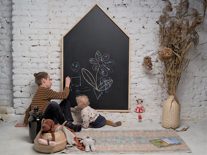 Magnetic Chalkboard House 80x125cm/49x31 with wooden | Etsy | Etsy (US)