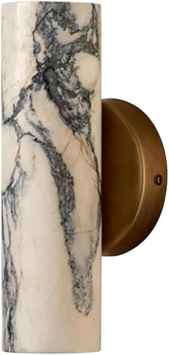 Industrial Marble Wall Sconce, G9 Single-Head Ceiling Wall Light, Unique Cylindrical Wall Lamp Sh... | Amazon (US)