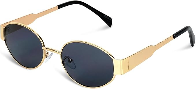 Retro Oval Sunglasses - Classic Metal Frame Sunglasses for Women & Men - Vintage Round Shades wit... | Amazon (UK)
