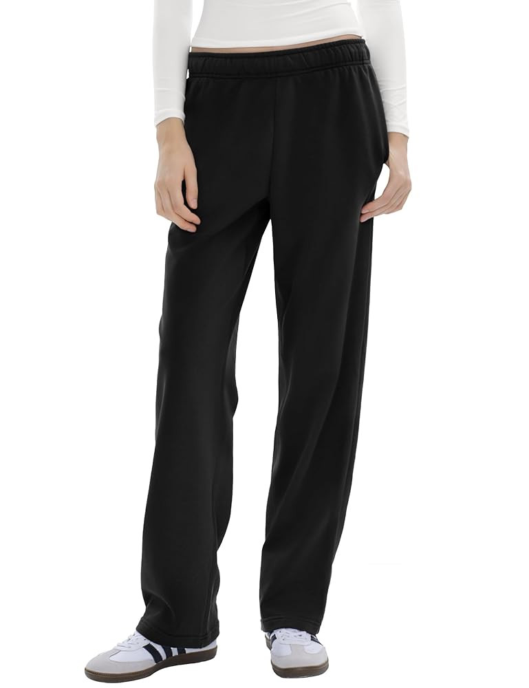 PUMIEY Women's Wide Leg Sweatpants Straight Baggy Sweat Pants High Waisted Lounge Pants Airy Coll... | Amazon (US)