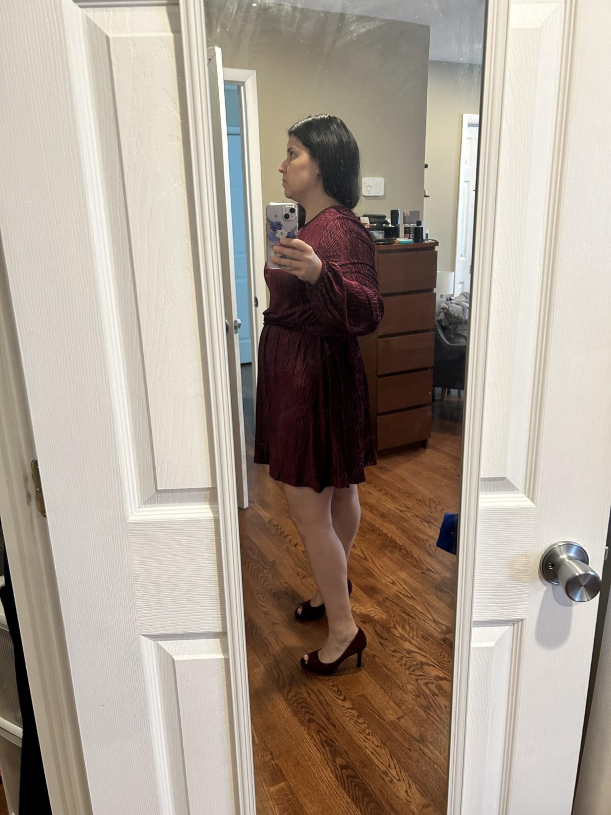 Happy Sailed Women's Velvet Dress Fall Fashion Lantern Sleeve High Waist A-Line Skater Cocktail P... | Amazon (US)