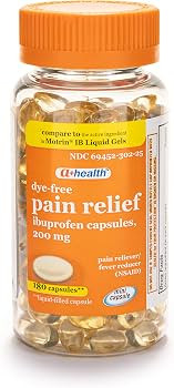 A+Health Dye-Free Ibuprofen 200 Mg Mini Softgels Pain Reliever, 180 Count | Amazon (US)