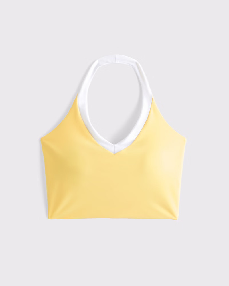 Abercrombie & Fitch Women's YPB sculptLUX Halter Tank in Yellow - Size L | Abercrombie & Fitch (US)