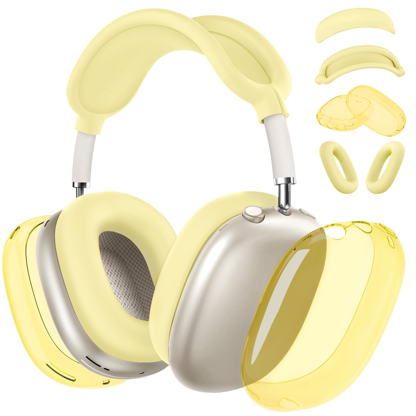 [4 in 1] Silicone Case Cover for AirPods Max, Clear Soft TPU Ear Cups Cover/Ear Pad Case Covers/H... | Amazon (US)