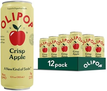 OLIPOP Sparkling Prebiotic Soda, Crisp Apple, Pantry Pack Packed with Prebiotics, Fiber, and Bota... | Amazon (US)