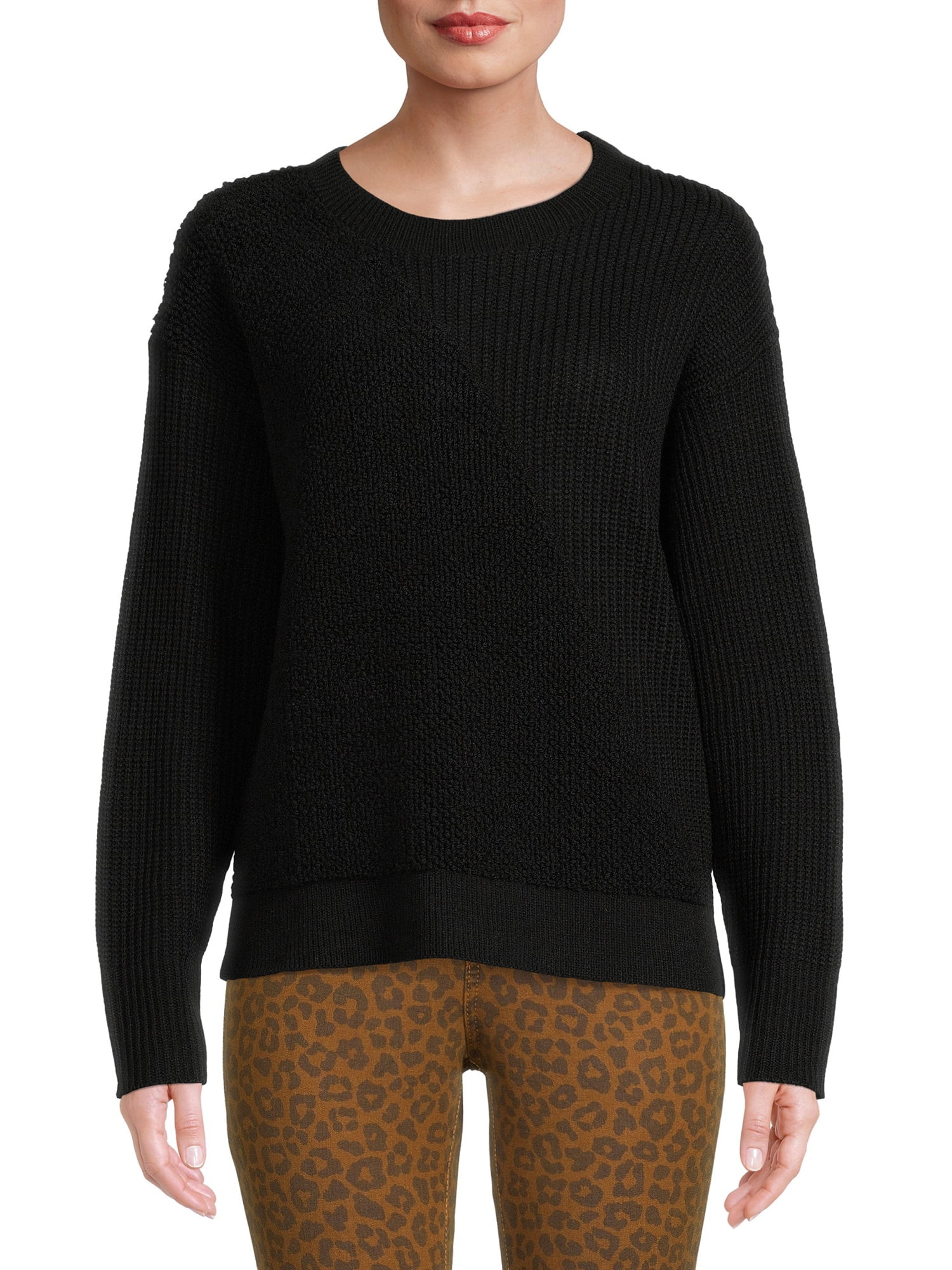 Time and Tru Women's Intarsia Teddy Sweater | Walmart (US)