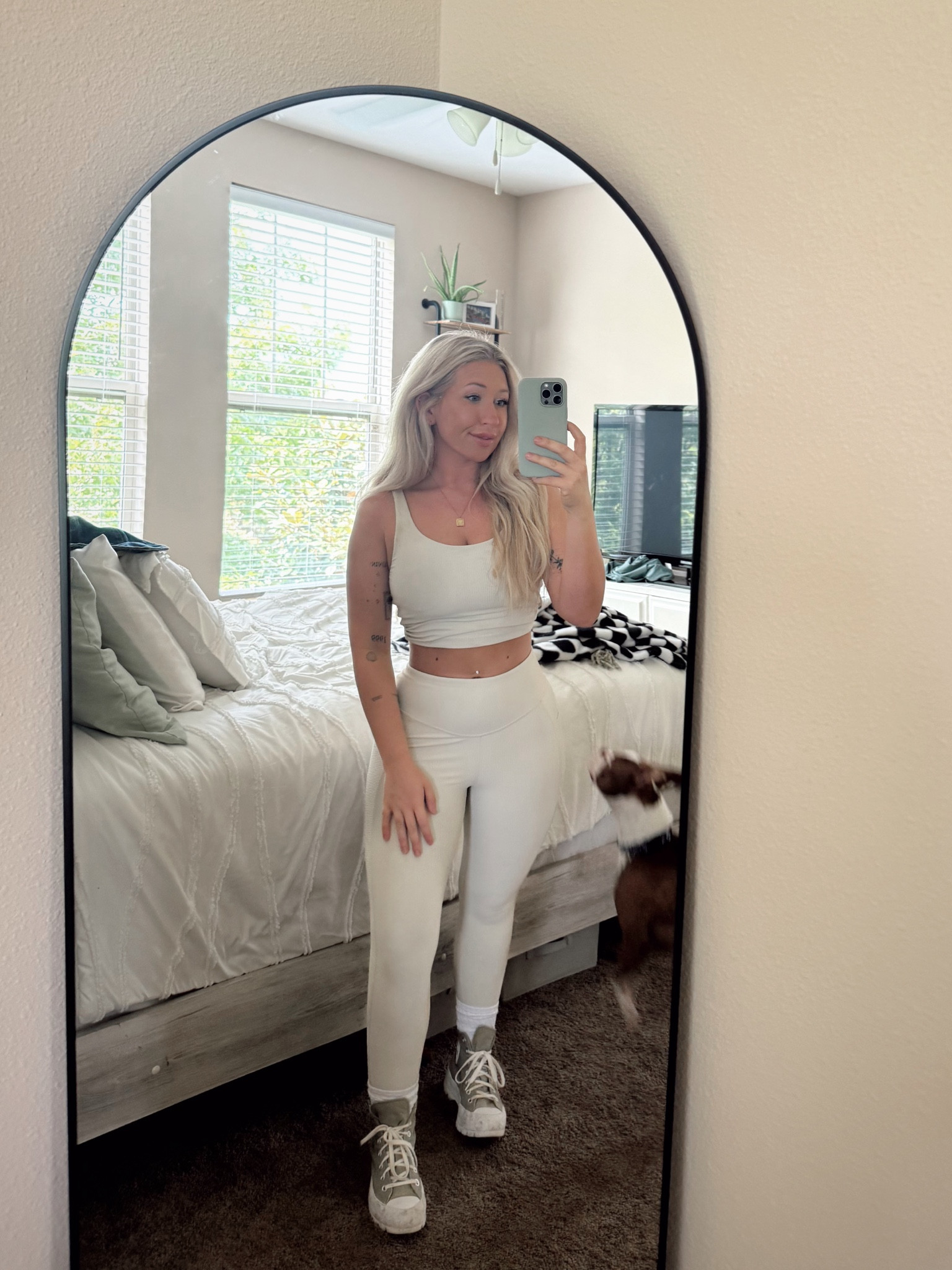 Old navy ribbed matching set in bone color, top and bottom both size Medium🤍☁️

#LTKActive #LTKFitness #LTKFallSale