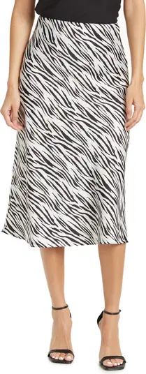 Satin Zebra Print Midi Skirt | Nordstrom Rack