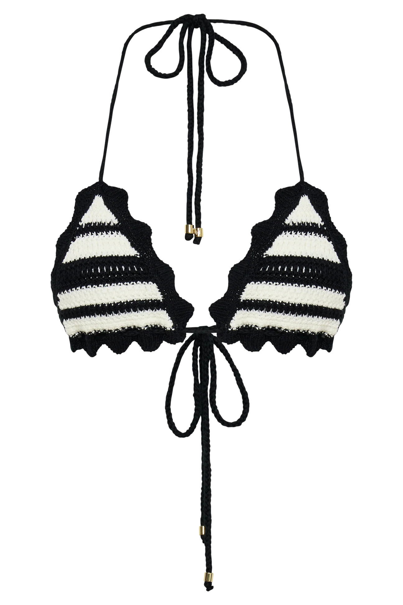Amanda Stripe Bikini Top - Black/White | MESHKI US