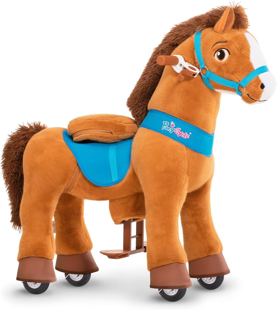 Amazon.com: PonyCycle Kids Horse Ride on Toys Plush Interactive Riding Horse Essential Model E fo... | Amazon (US)