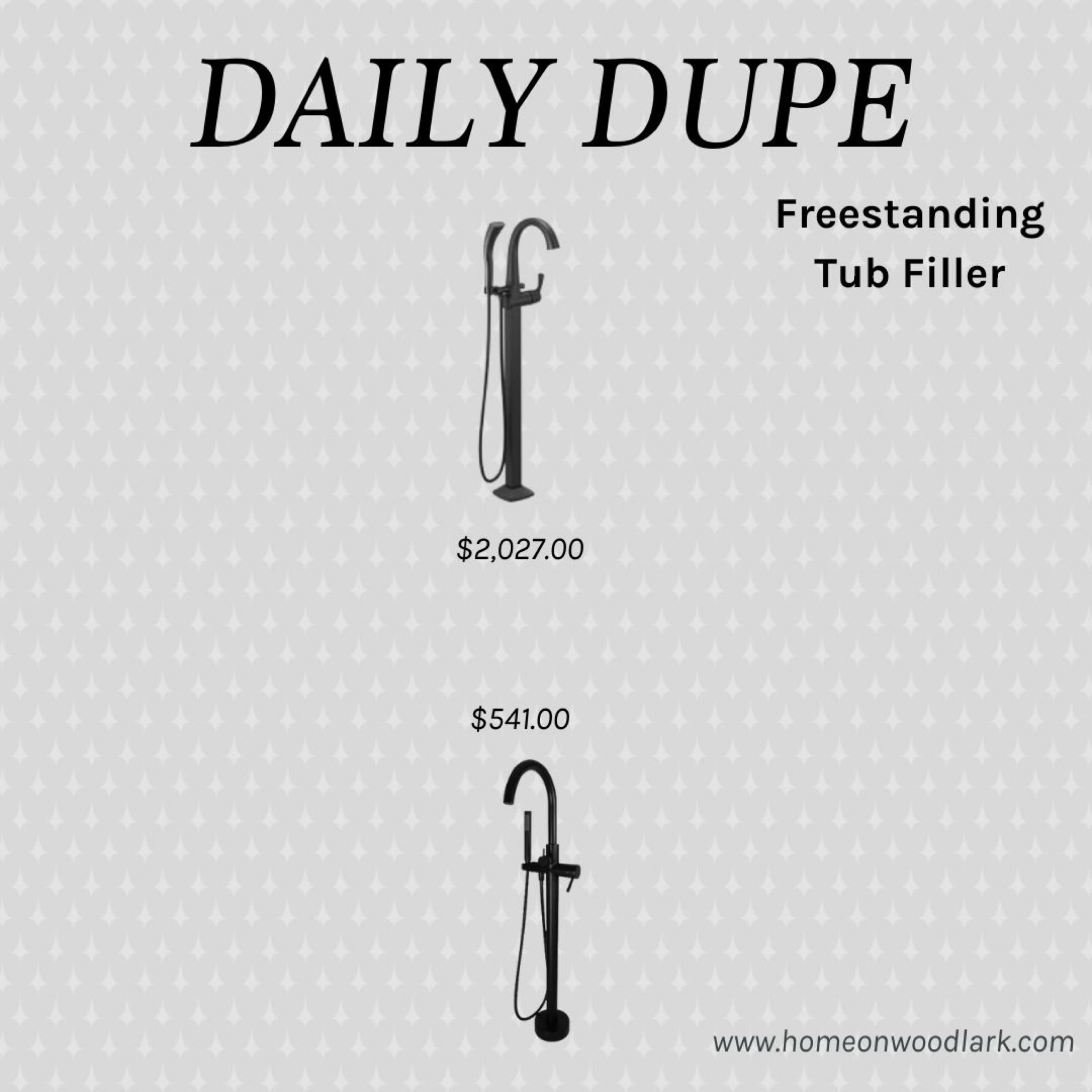 Daily Dupe: Bathtub bath filler stand alone at different price points.  

Black freestanding bath filler.   Delta matte black bath filler faucet.  

#LTKhome #LTKfamily