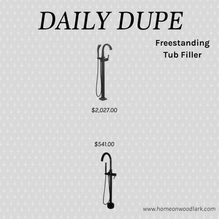 Daily Dupe: Bathtub bath filler stand alone at different price points.  

Black freestanding bath filler.   Delta matte black bath filler faucet.  

#LTKhome #LTKfamily