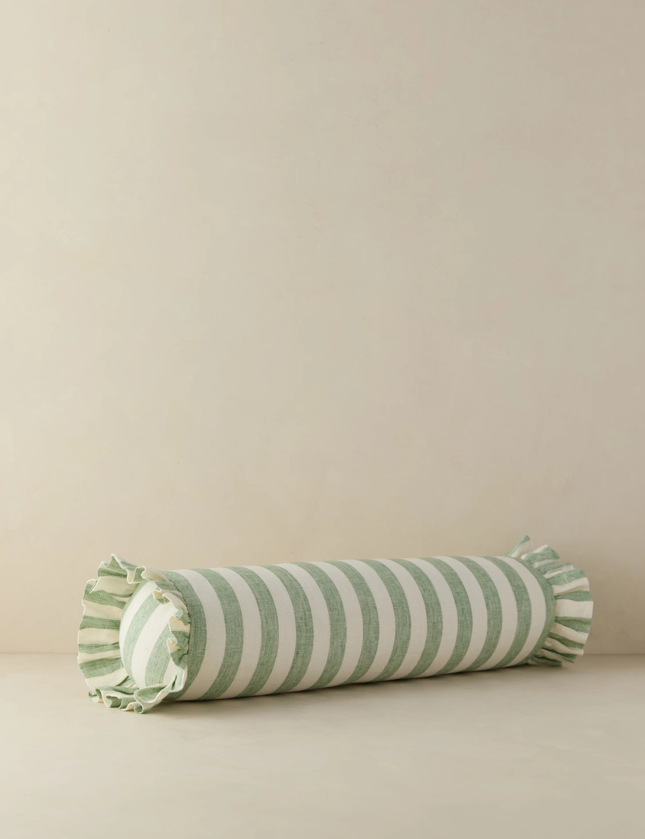 Amaroso Linen Ruffle Bolster Pillow | Lulu and Georgia 