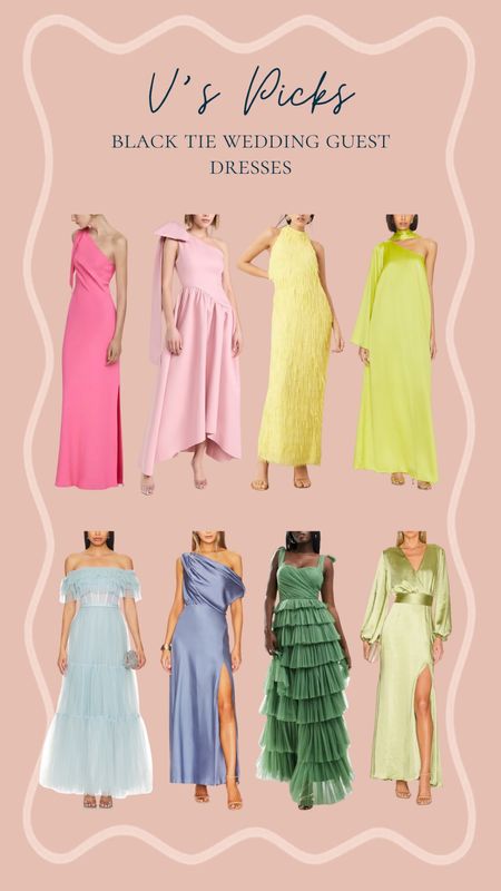 Black tie spring and summer wedding guest dresses
