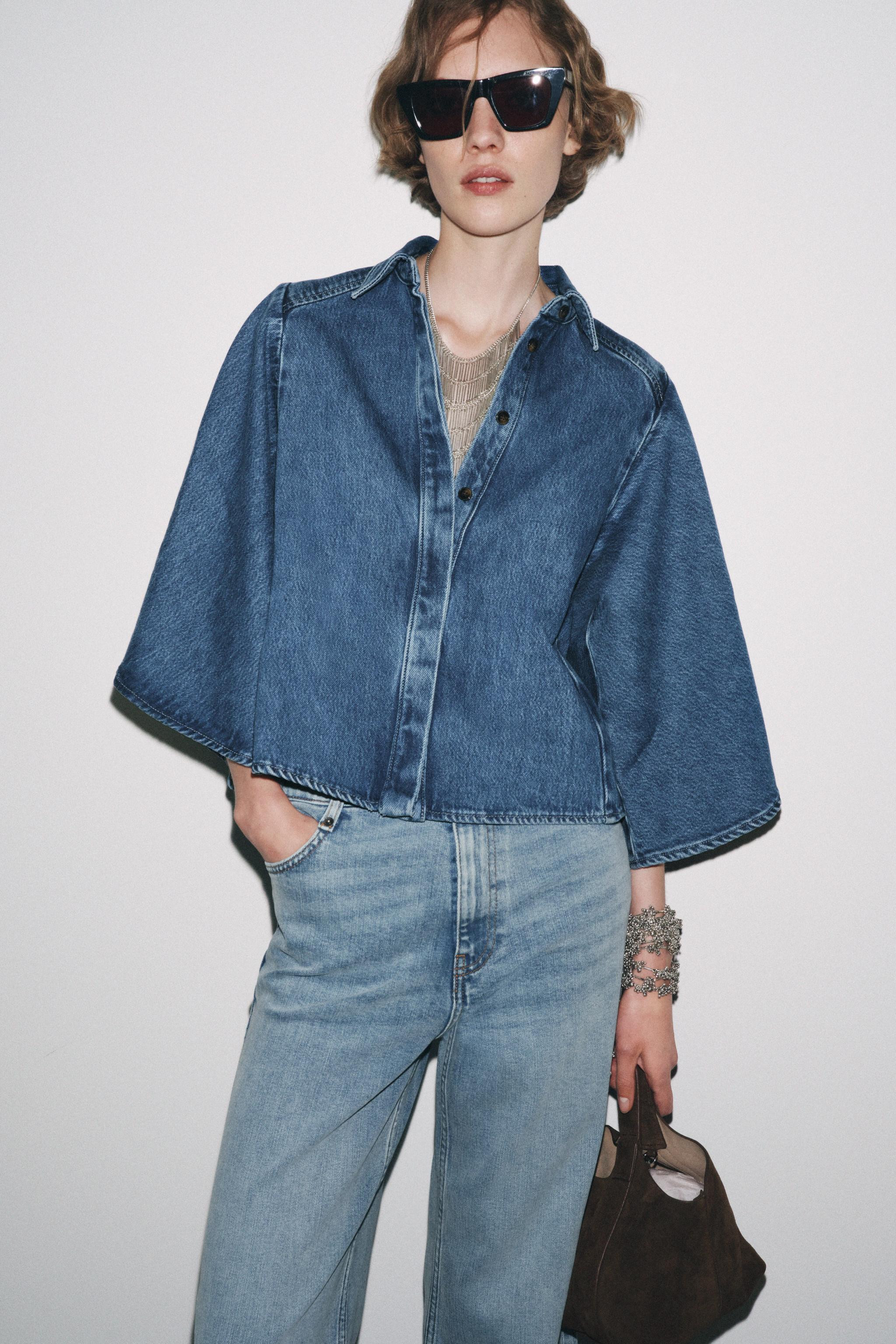 ZW COLLECTION KIMONO DENIM SHIRT | Zara US