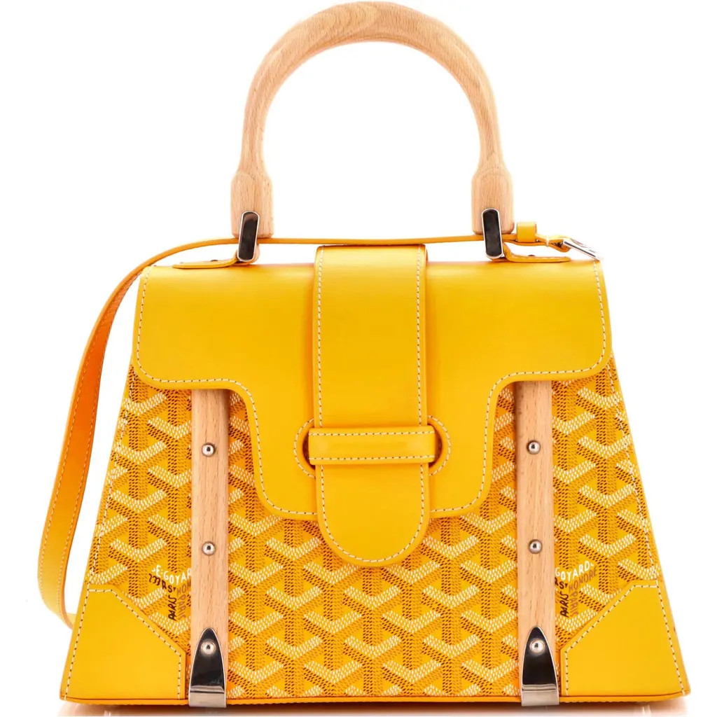 Pre-Owned Goyard Saigon Top Handle Bag Coated Canvas with Leather PM in Yellow at Nordstrom, Size Small | Nordstrom