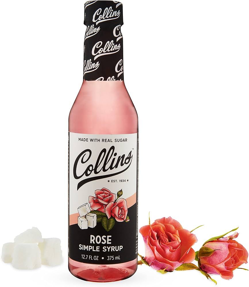 Collins Rose Syrup - Rose Flavor Simple Syrup - Real Sugar Cocktail Syrups - Soda Water Flavors, ... | Amazon (US)