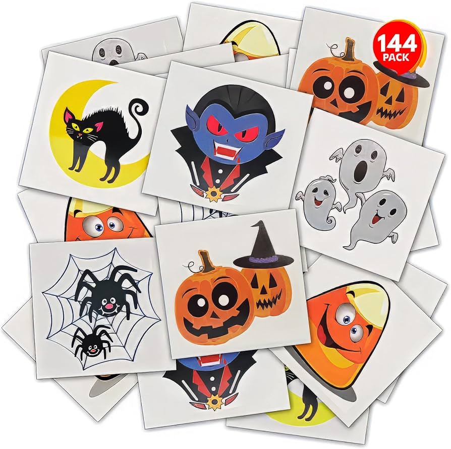 ArtCreativity Halloween Temporary Tattoos for Kids - Pack of 144-2 Inch Non-Toxic Tats Stickers f... | Amazon (US)