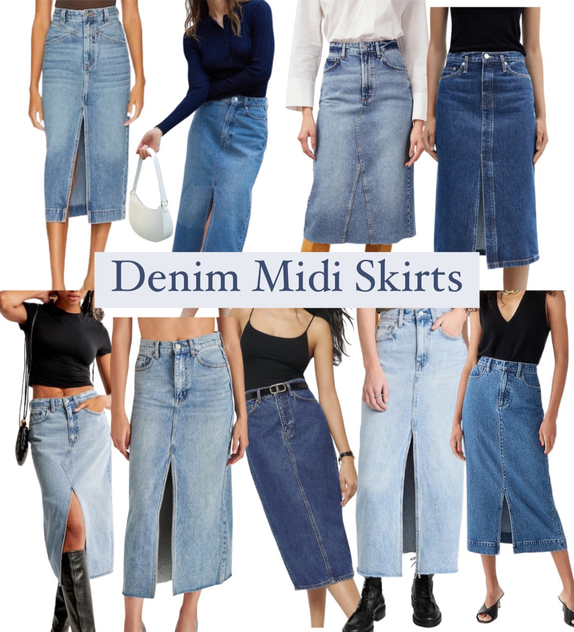 Denim midi skirts. Jean skirts. Fall outfits. 
.
.
.
.
… #ltkunder100

#LTKstyletip #LTKSeasonal #LTKU