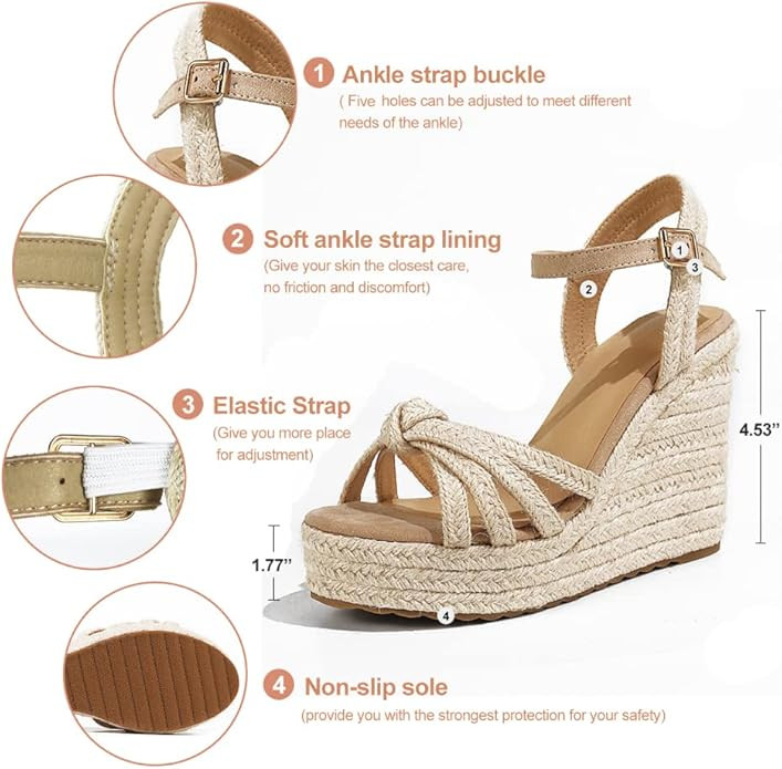 mikarka Sandals for Women 2026: Comfortable Wedge Platform Sandals Women - Braided Espadrilles fo... | Amazon (US)