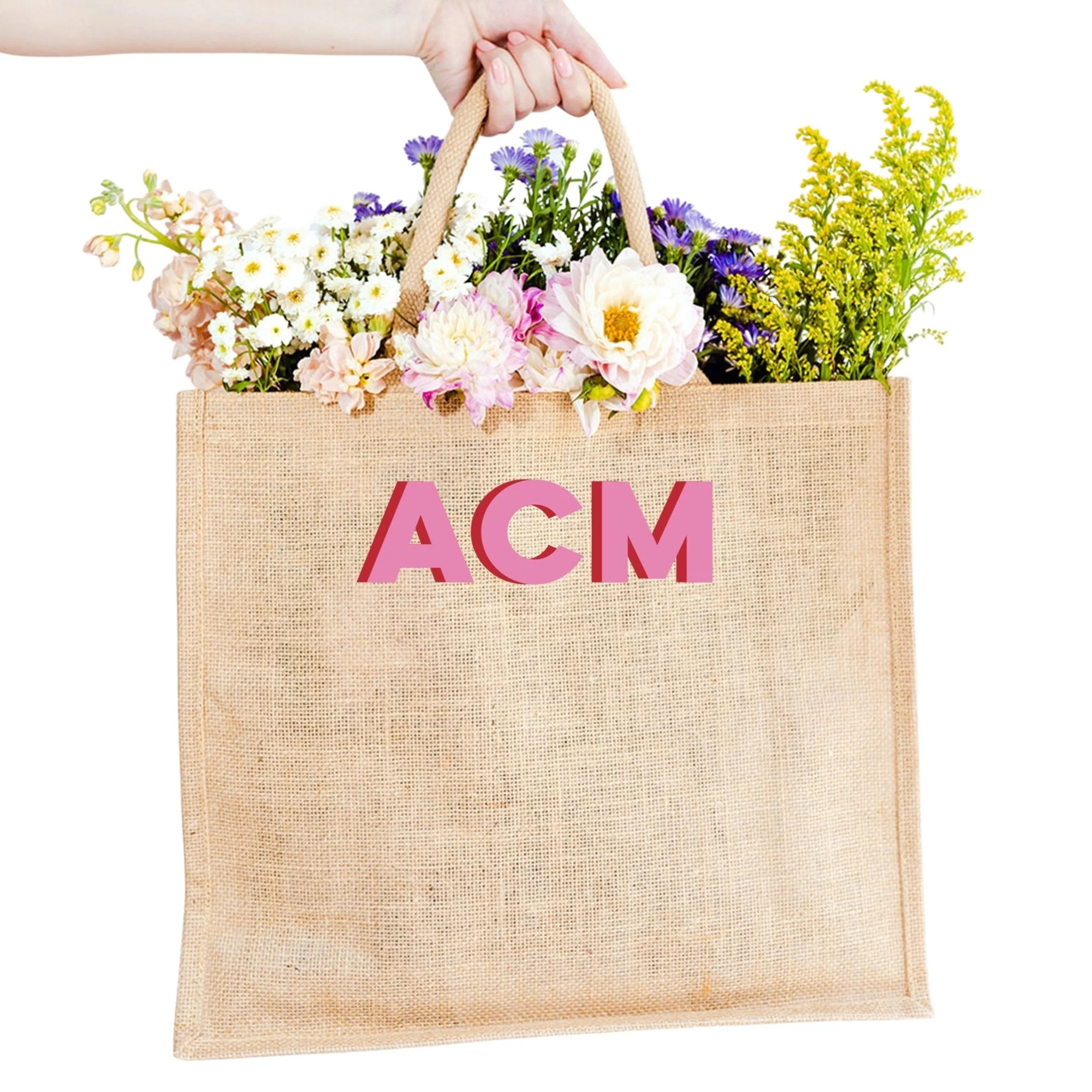 Shadow Monogram Jute Carryall | Sprinkled With Pink