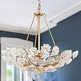 Modern Chandelier Light Fixture, Dia 20” Dining Room Chandelier with Gold Finished Metal Frame ... | Amazon (US)