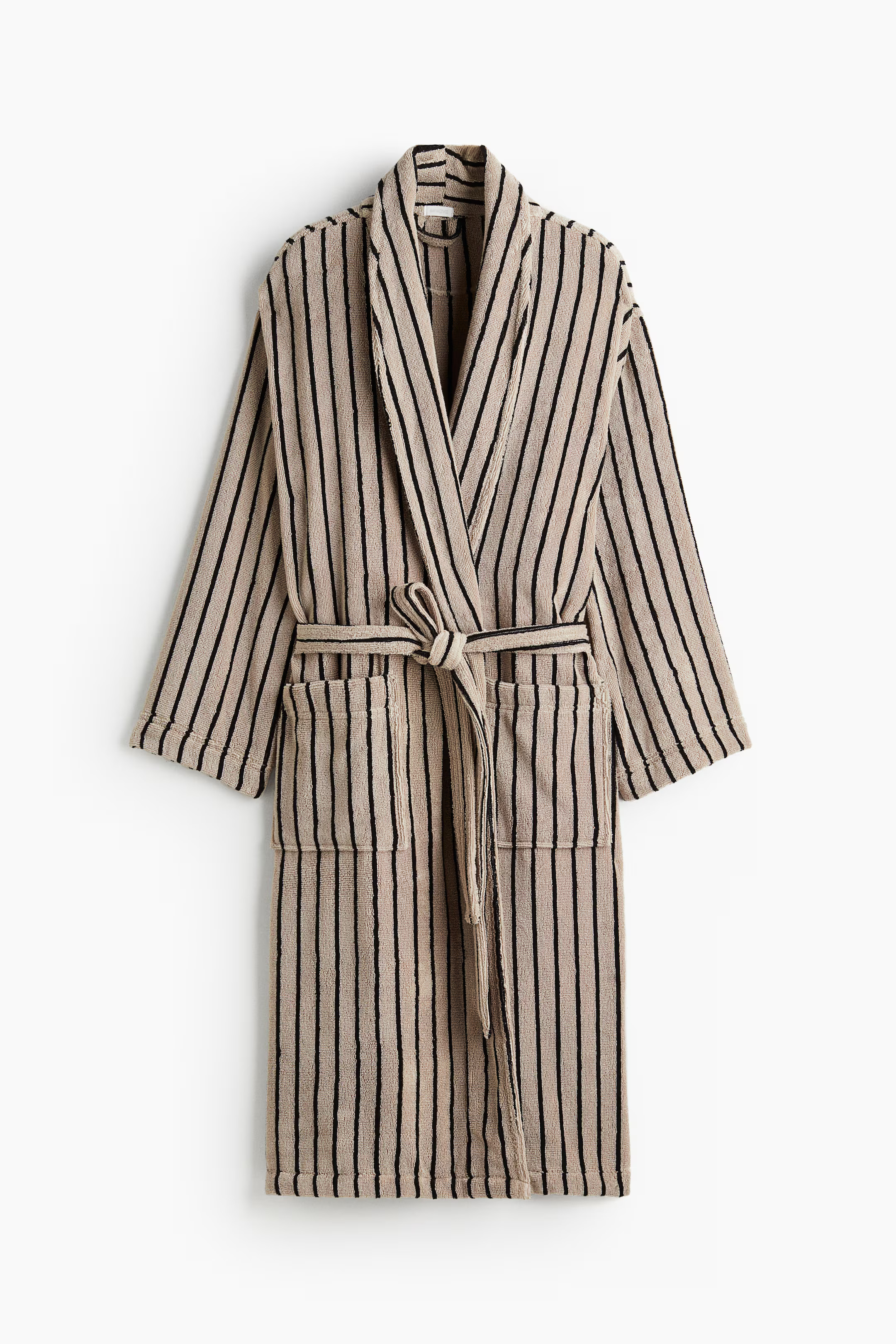 Robe de chambre en coton éponge - Taupe/rayé - Home All | H&M FR | H&M (FR, IT, ES, PT, BE)