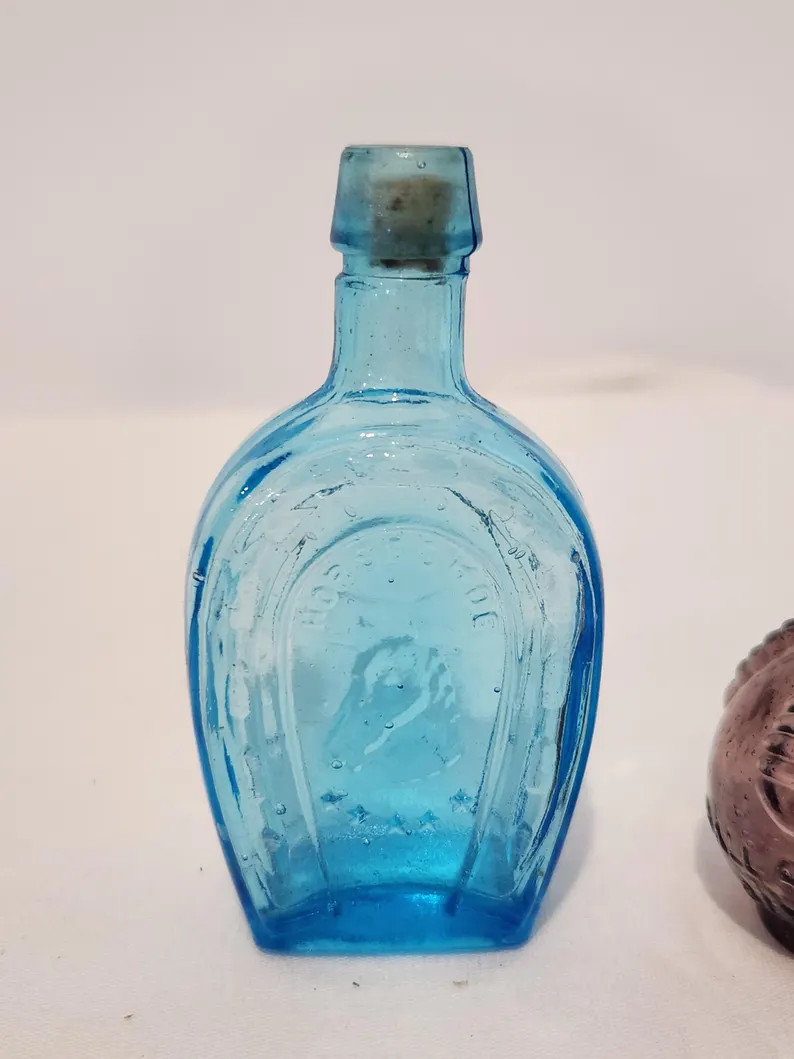 2 Pc Set Vtg 1970s Wheaton Blue Amethyst Mini Bitters Bottles, Horseshoe, Ball and Claw Bitters, ... | Etsy (Global)