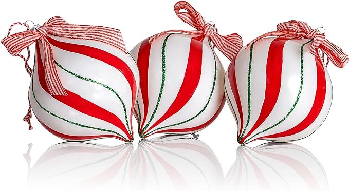 Ornativity Peppermint Candy Ornament Set – Christmas Candy Cane Shatterproof Candy Balls Hangin... | Amazon (US)