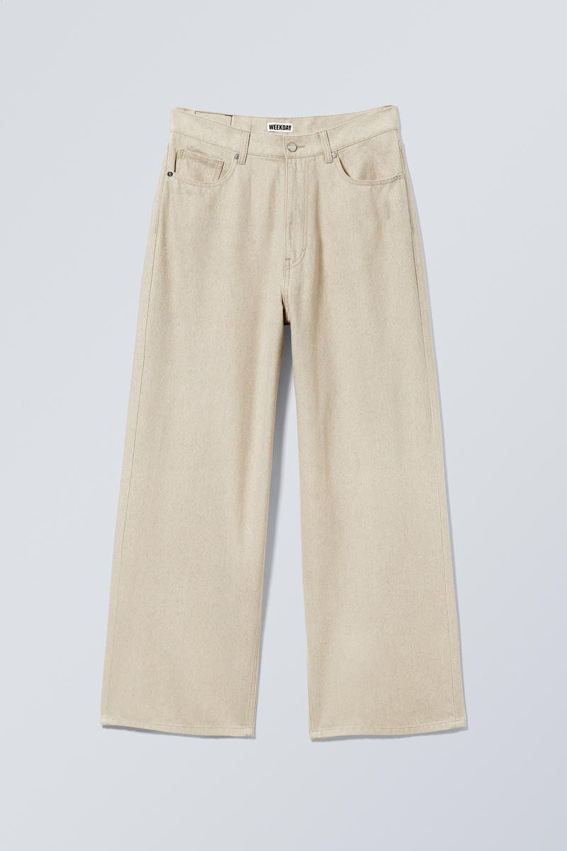 Astro Baggy Linen Blend Trousers | Weekday