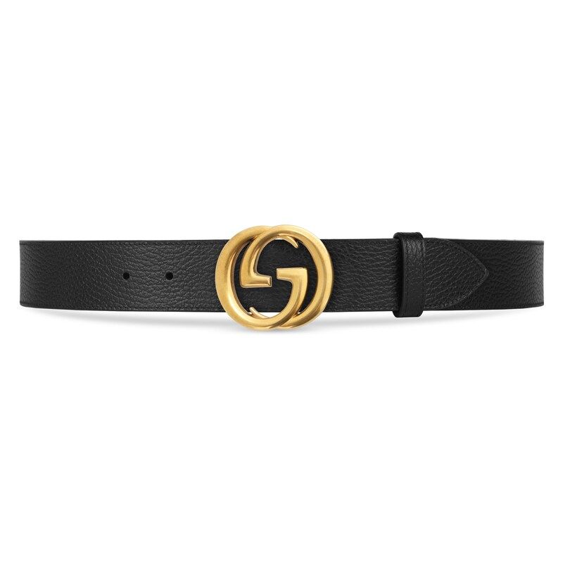 Leather belt with interlocking G buckle | Gucci (US)