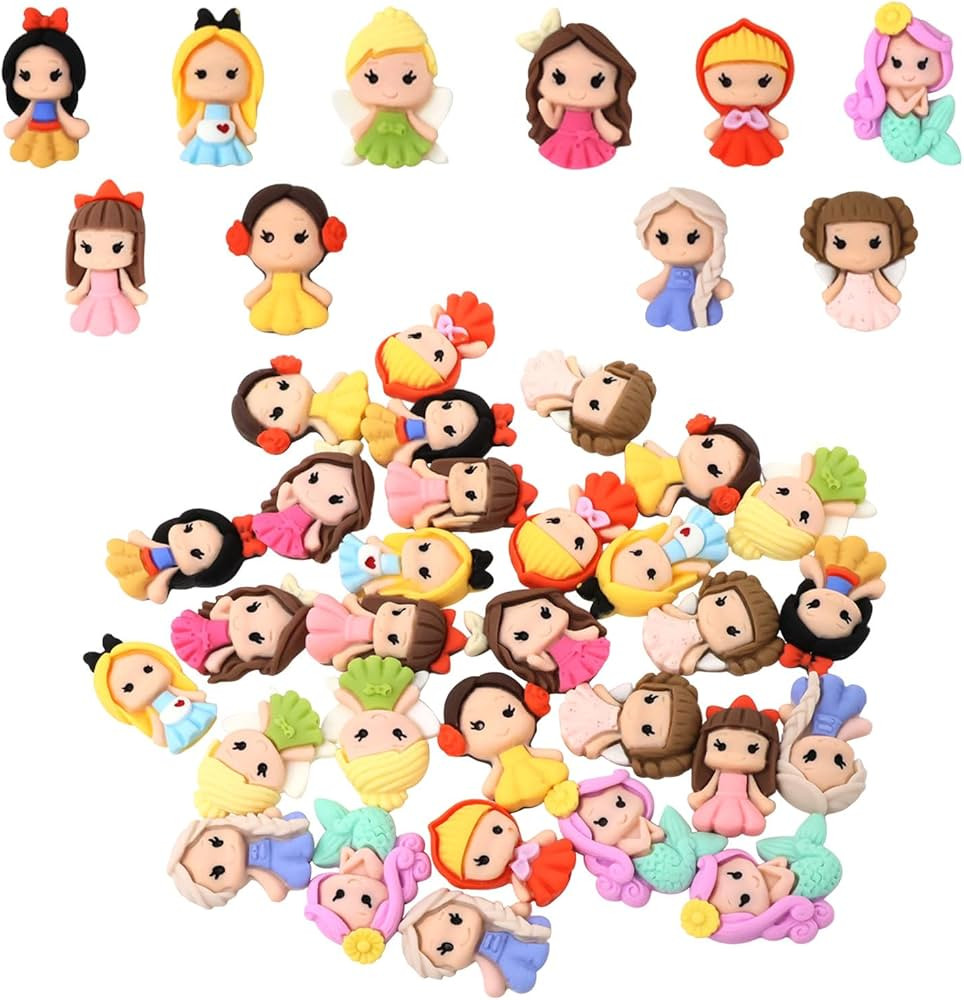 Honbay 30PCS Resin Cute Princesses Slime Charms Cartoon Girls Flatbacks Crafts Embellishment for ... | Amazon (US)