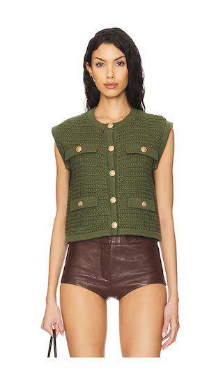 BLANKNYC Smooth Sailing Sleeveless Cardigan in Olive. - size L | Revolve Clothing (Global)