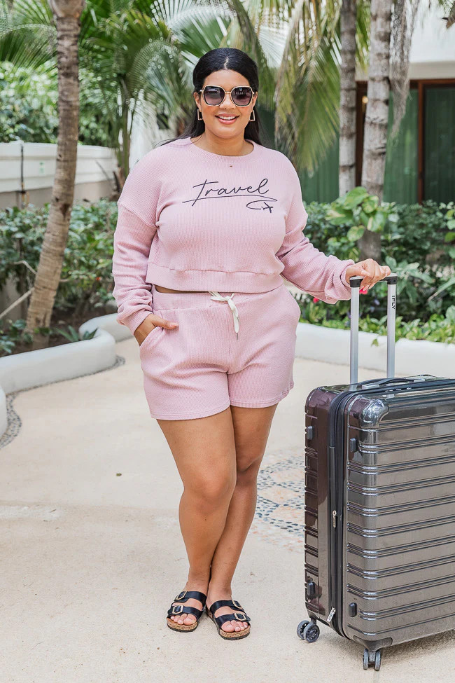 Why Not Mauve Cord Lounge Shorts | The Pink Lily Boutique