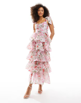 & Other Stories corset front tiered maxi dress in floral print | ASOS (Global)