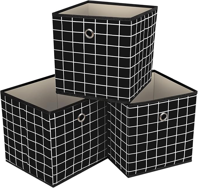 Foldable Storage Cubes Bins,11 Inch Cloth Storage Cube Fabric Storage Box Cubes Organizer Baskets... | Amazon (US)