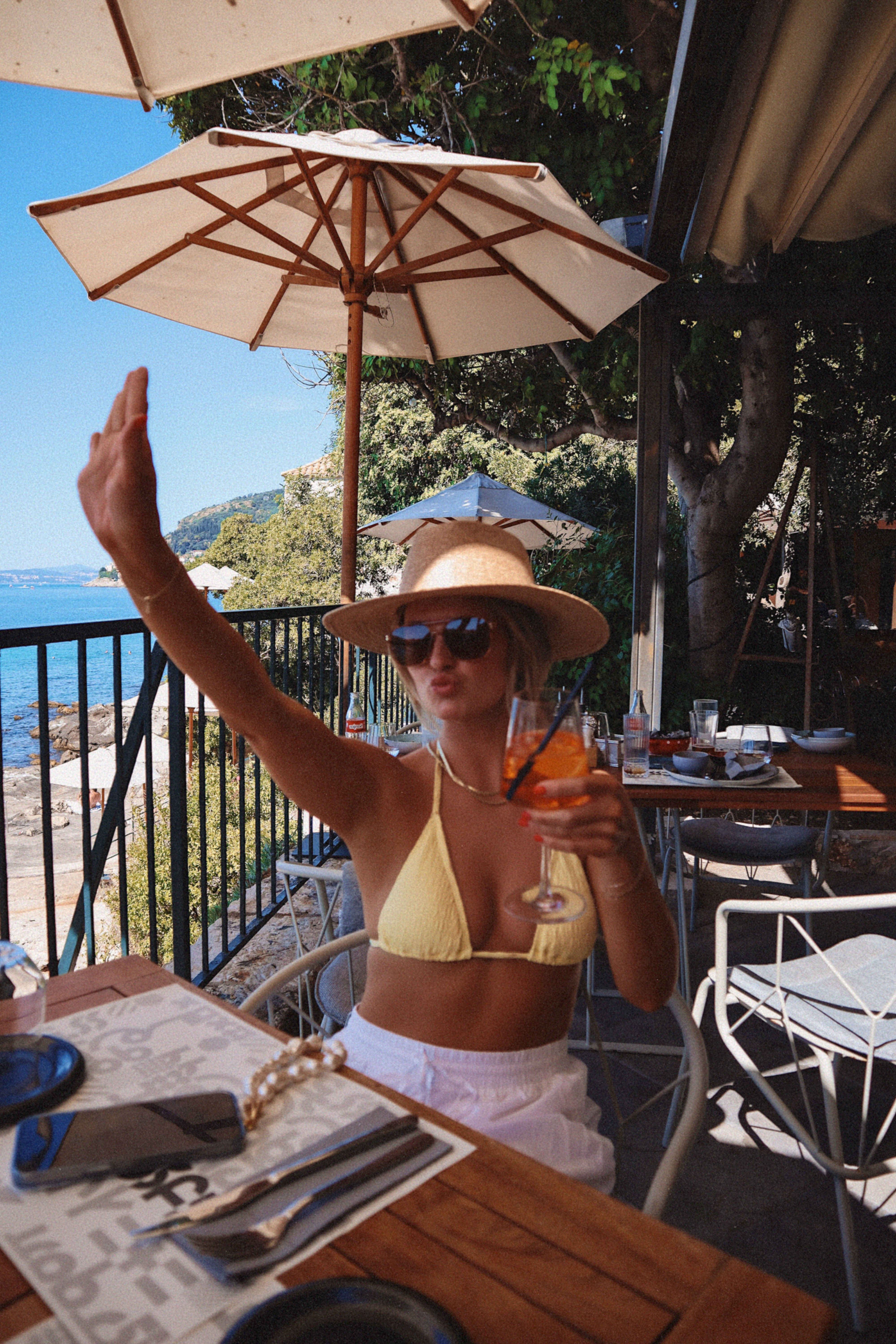 New fav swimsuit from Amazon!! Paired with gold jewelry, the best hat & a cute Amazon skirt as a coverup! 

Vacation outfit, vacation swimsuit, yellow bikini!  

 #LTKSwim #LTKTravel