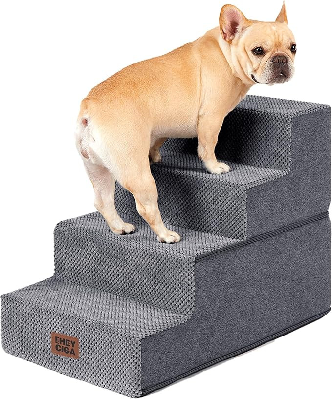 EHEYCIGA Dog Stairs for Bed 18" H, 4-Step Dog Steps for High Bed, Pet Steps for Small Dogs and Ca... | Amazon (US)