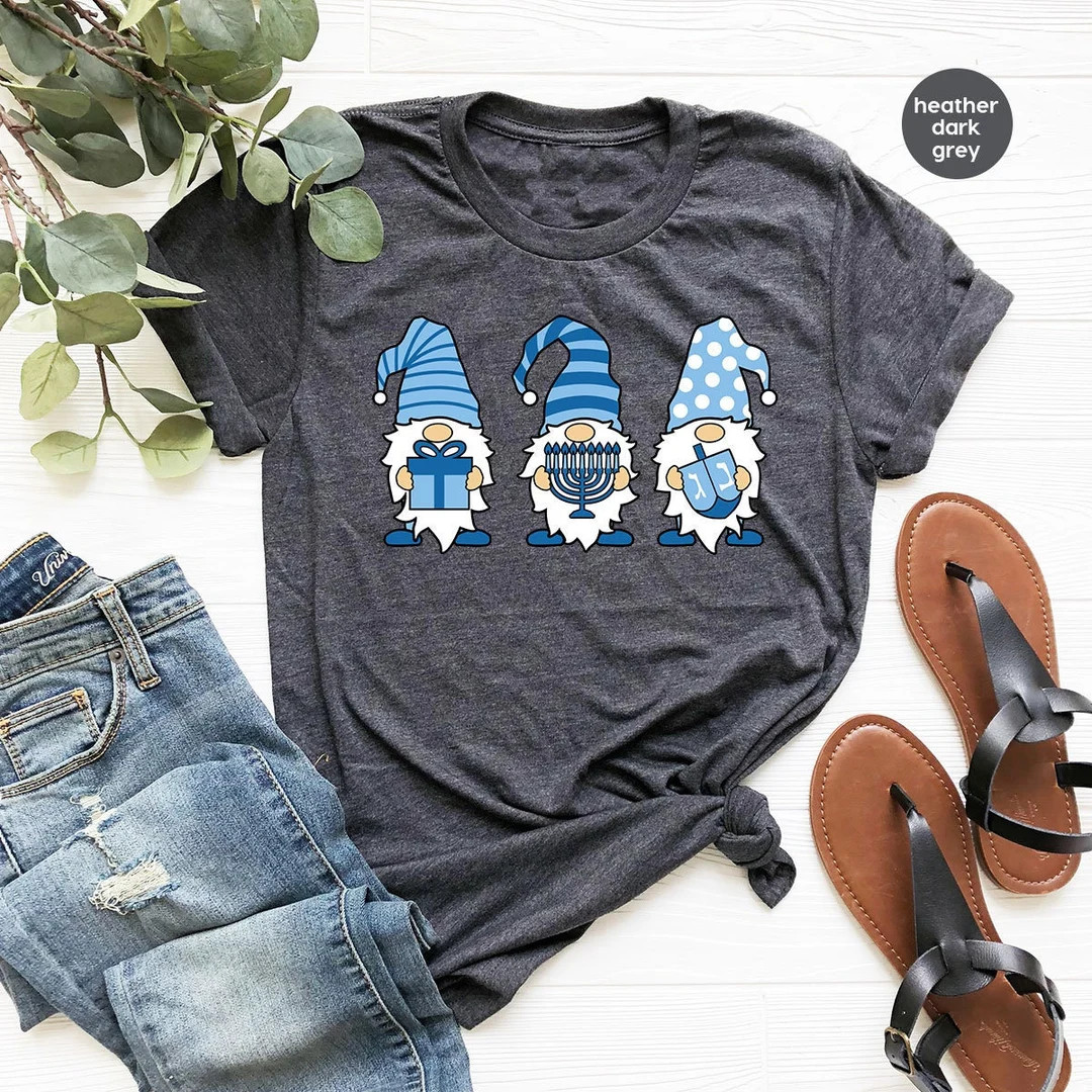Hanukkah Gnomes Shirt Funny Gnome Tshirt Dreidel Graphic - Etsy | Etsy (US)
