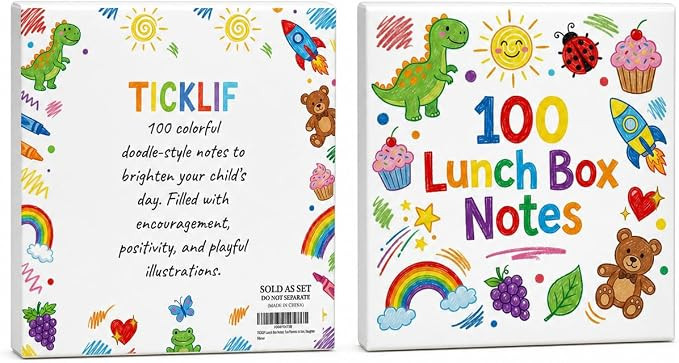 Lunch Box Notes for Kids, 100 Cute Encouraging School Lunch Notes | 100 cute lunch box notes with... | Amazon (US)